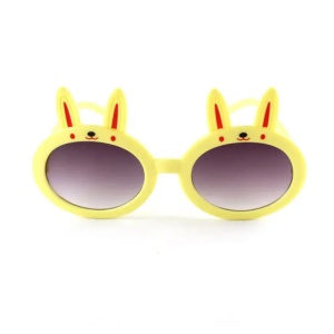 Ochelari de soare pentru copii, unisex, model iepuras, marime universala, galbeni
