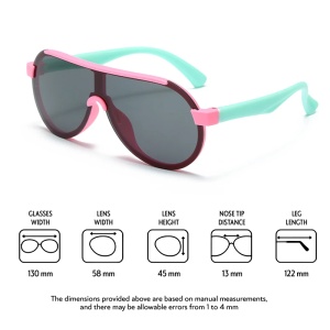 Ochelari de soare pentru copii, unisex, model pilot curajos, tematica summer drive, marime universala, roz - Img 3