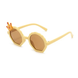Ochelari de soare pentru copii, unisex, model printi si printese, marime universala, galbeni