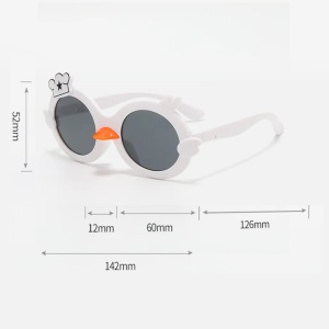 Ochelari de soare pentru copii, unisex, model ratusca nazdravana, accesorii decorative, marime universala, albi - Img 4