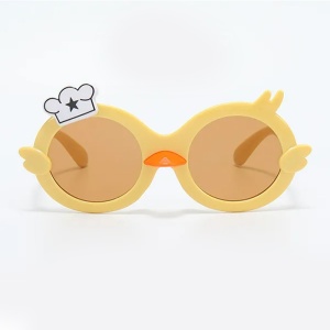 Ochelari de soare pentru copii, unisex, model ratusca nazdravana, accesorii decorative, marime universala, galbeni - Img 2