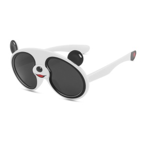 Ochelari de soare pentru copii, unisex, model ursulet panda jucaus, marime universala, albi - Img 4