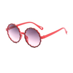 Ochelari de soare pentru copii, unisex, rotunzi, model summer cool, marime universala, rosii