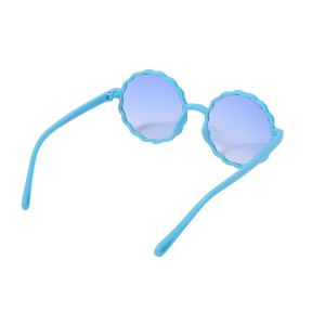 Ochelari de soare pentru copii, unisex, rotunzi, model summer cool, marime universala, albastri - Img 4