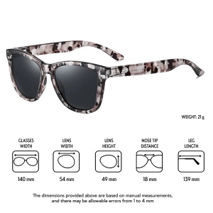 Ochelari de soare pentru femei, model casual, tematica cool woman, marime universala, negri cu maro - Img 3