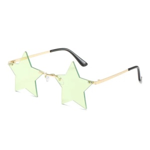 Ochelari de soare pentru femei, model super cool cu stea, tematica new star in town, marime universala, verzi
