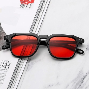 Ochelari de soare unisex, model casual, tematica summer view, marime universala, rosii - Img 4