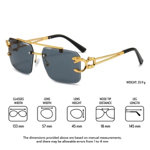 Ochelari de soare unisex, model elegant cu personalitate, tematica glamour life style, marime universala, negru inchis - Img 3