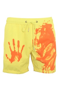 Pantaloni scurti de baie tip sort, barbati, galben, cameleon, uscare rapida - Img 3