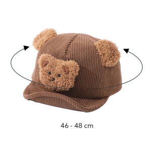 Sapca pentru copii, model haios cu cozoroc si ursulet, tematica baseball bear, 0 – 1 ani, maro - Img 4
