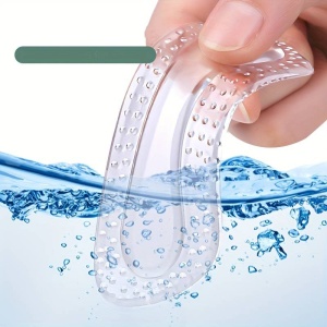 Set 4 branturi, pentru incaltari, protectie pentru calcai din silicon, ajustabil, marime universala, transparenti, alb - Img 7