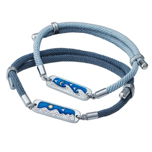 Set bratari cuplu, reglabile, accesoriu mare si munte, unisex, gri