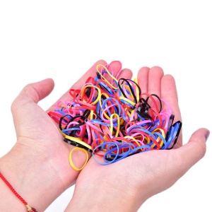 Set elastice de par, colorate, 500 bucati, multicolor, cauciuc - Img 4