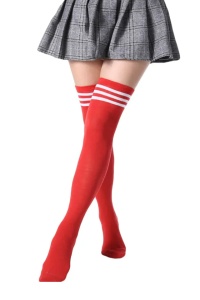 Sosete dama, model lung peste genunchi, elegant si versatil, tematica school fashion, marime 38 – 42, rosii