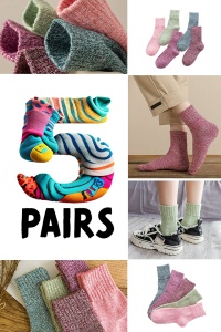 Sosete dama, set 5 perechi, model calduros si vesel, tematica cozy winter, marime 38 – 42, multicolore - Img 2