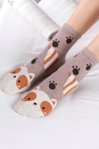 Sosete dama, set 5 perechi, model chic cu animalute, imprimeu vesel, tematica animal world, marime 38 – 42, multicolore - Img 3