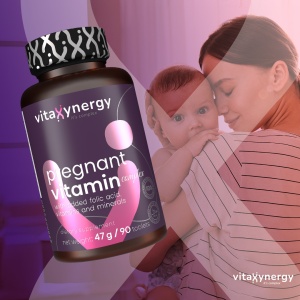 VITAXYNERGY PREGNANT VITAMIN COMPLEX 90 tablete – Suport esential pentru o sarcina sanatoasa si echilibrata, Aprobat de Ministerul Sanatatii, Certificat FDA, GMP, Halal - Img 4