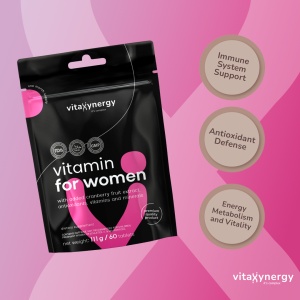 VITAXYNERGY Vitamin for Women - 60 Tablete Multivitamine pentru Femei Energie, Sanatate Hormonala, Imunitate si Frumusete, Aprobat de Ministerul Sanatatii Certificat FDA, GMP, Halal - Img 3