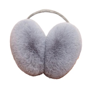 Acoperitori pentru urechi, protectie impotriva frigului, model casti care se poarta pe spatele capului, tematica fluffy and warm, unisex, marime universala, gri