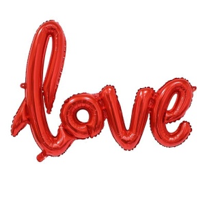 Balon iubire, decor „Love“, 54 cm, rosu
