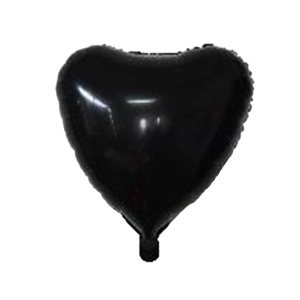 Balon iubire, decor inima, 45 cm, negru