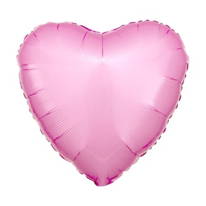 Balon iubire, decor inima, 45 cm, roz deschis