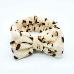 Bentita cosmetica machiaj, elastica, model animal print, crem cu imprimeu maro, marime standard - Img 2