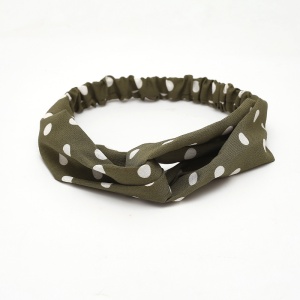 Bentita pentru par elastica, model buline chic, verde, marime standard