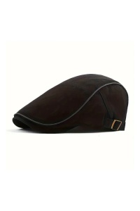 Bereta barbati, cozoroc curbat acoperit, prindere reglabila, model cool calduros, tematica modern classic style, marime universala, negru