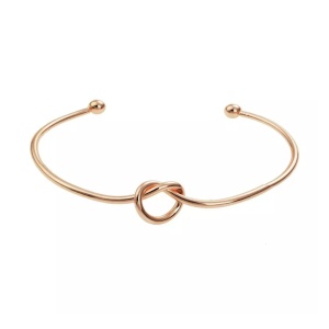Bratara dama, model nod inima, deschidere circle, bronz, dimensiune fixa