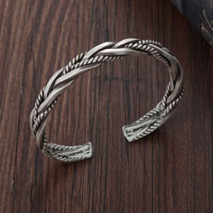 Bratara impletita, model steel madness, tematica fashion, unisex, argintie, - Img 3