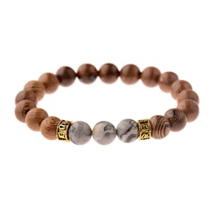 Bratara, model fashion, accesorii roca naturala, unisex, gri,