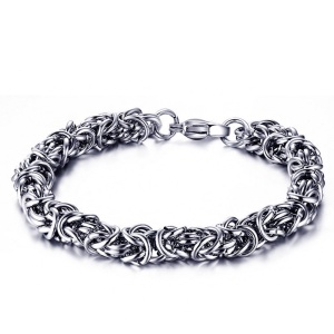 Bratara unisex, model deosebit cu legaturi interconectate, tematica punk style, argintie,