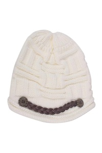 Caciula dama, model accesorizat cu detaliu impletit, tematica city style, marime universala, bej - Img 3