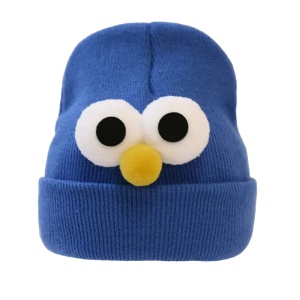 Caciula pentru copii, model minimalist accesorizat cu ochisori curiosi si nasuc nazdravan, tematica funny little baby, 0 – 1 ani, albastru navy