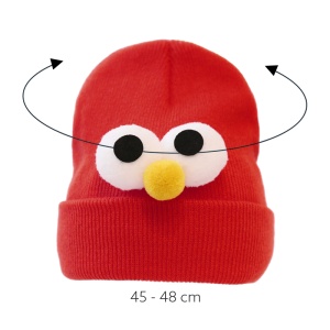 Caciula pentru copii, model minimalist accesorizat cu ochisori curiosi si nasuc nazdravan, tematica curious little baby, 0 – 1 ani, rosie - Img 4