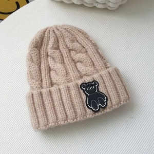 Caciula pentru copii, model moale si calduroasa, tematica happy bear world, 3 – 10 ani, crem - Img 2