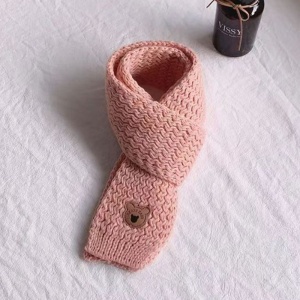 Caciula pentru copii, set doua piese, model moale si calduros cu pom pom si fular asortat, tematica I’m a baby bear, 1 – 5 ani, roz - Img 4