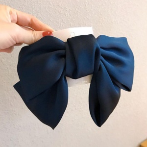 Clama de par, accesorizata cu funda supradimensionata, albastru inchis - Img 4