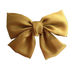 Clama de par, accesorizata cu funda supradimensionata, mustar