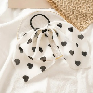 Elastic de par, accesorizat cu funda model romantic love, imprimeu cu inimioare negre - Img 2