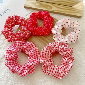 Elastic de par, set 5 bucati, model versatil, combinatii cute, imprimeu haios, tematica fashion lady, rosu