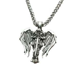 Lant arhanghel, model Diablo holy war, inger luptator, unisex, argintiu,