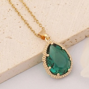 Lant dama, pandantiv cristal elegant, model royal, tematica I love fashion, verde - Img 2