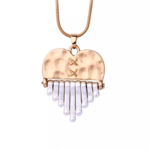 Lant dama, pandantiv inima, model piano heart, rose gold