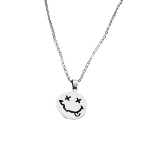 Lant, model figurina, pandantiv clovn haios euforic, unisex, argintiu