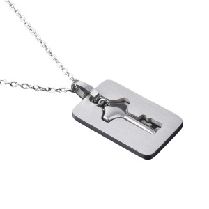 Lantic pandativ cu cheie, argintiu, unisex