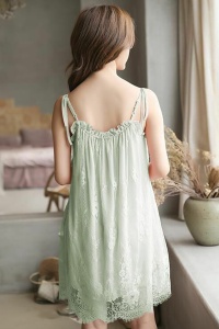 Lenjerie sexy dama, rochie cu bretele, model delicat, tematica sweet dreams, verde - Img 2