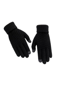 Manusi dama, model confortabil cu manseta dubla si touch screen, calduroase si fashion, tematica stay active, marime universala, negre