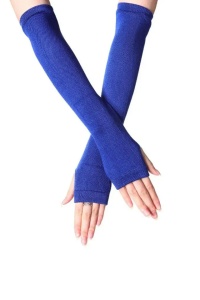 Manusi dama, model lung cu degete descoperite, tematica stay warm, marime universala, albastre